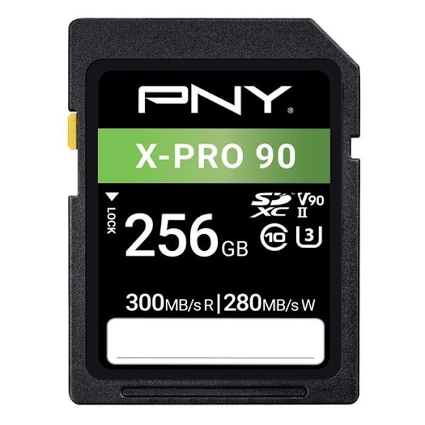 Minneskort - Pny-flashminne - P-SD256V90300XPRO9-GE - SD-minneskort 256GB X-PRO 90 Klass 10 U3 V90 UHS-II