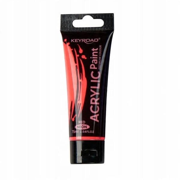 Keyroad akrylfärg, neon, 75 ml tub, röd
