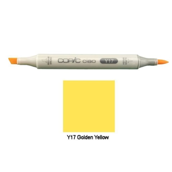 Marqueur - COPIC - Ciao - Y17 Gyllene Gul - Penselspets - Opaqu - Blandad Y17 Guldgult