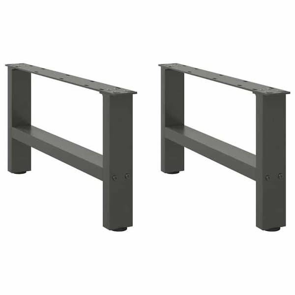 vidaXL Bordsben Anthracit 2 stycken 70 x (30-31) cm Stål 4013270