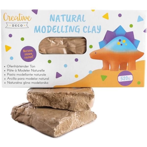 Självhärdande lera - CREATIVE HOME - Creative Deco - 520g - Bränn 1100°C - Kreativ Fritid För Barn och Vuxna Beige