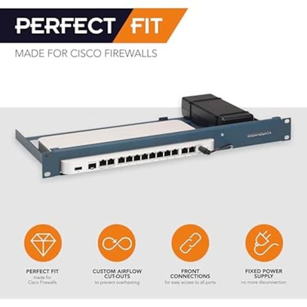 Rackmount.IT | RM-CI-T14 | Rackmonteringskit för Cisco Meraki MX68 / MX68W / MX68CW / MX75 RM-CI-T14