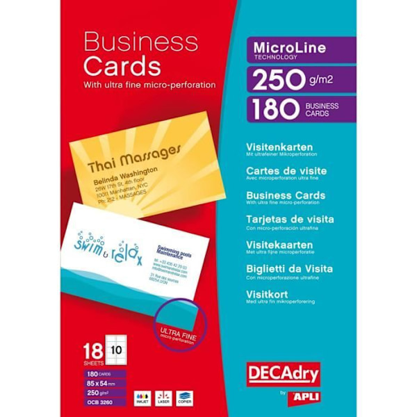 Visitkortshållare - DECADRY - MicroLine - 180 kort - 250g - 85 x 54 mm