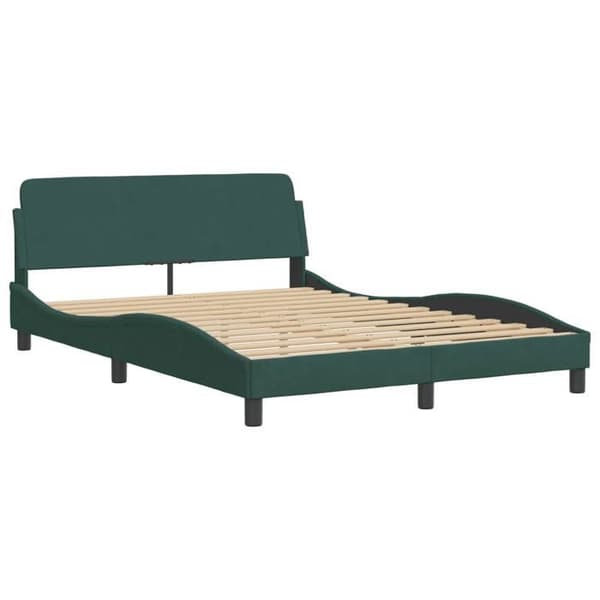 vidaXL Dover sängram mörkgrön 140x200 cm sammet 373195