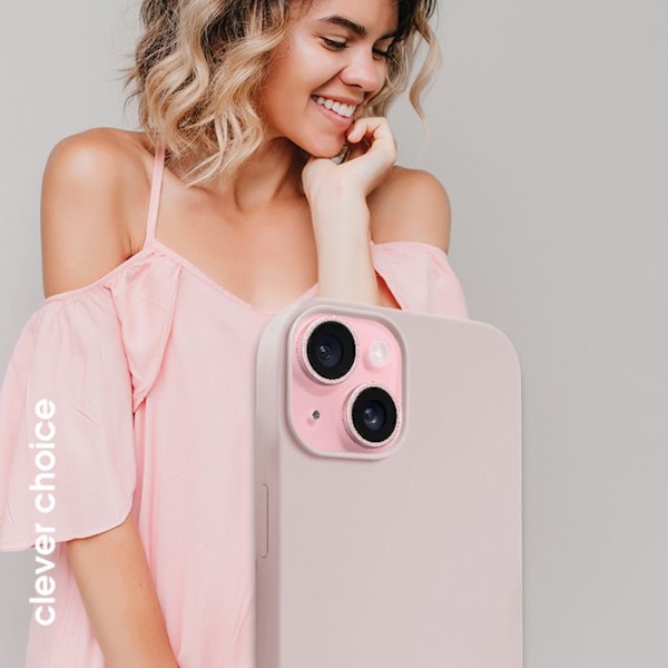 Telefonfodral - Crong - Färgglad magnetisk täckning - iPhone 15 - Rosasand - Mjuk - Stötabsorberande Rosa sand