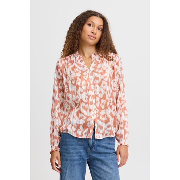 Kvinnors skjorta Pulz Jeans Saga askrosa leopardtryck S