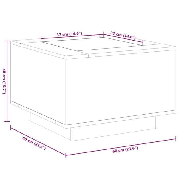 vidaXL Soffbord med LED vit 60x60x40 cm ingenjörsträ 847567