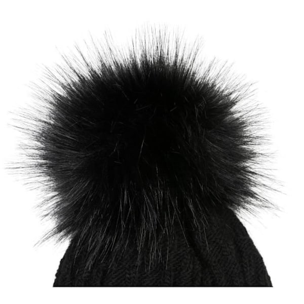 styleBREAKER unisex stickad mössa med pom pom, med flätmönster och fleecefoder, vintermössa med pom pom