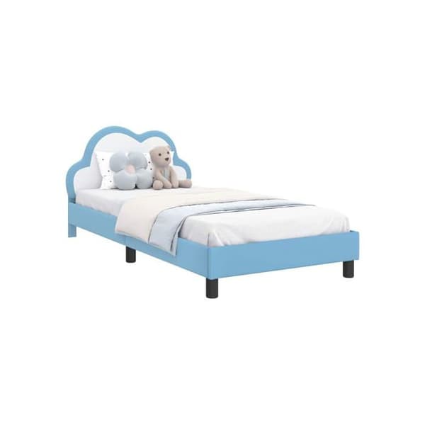 Modern sängram - vidaXL - Blå - 80x200 cm - PU - Förvaringsfickor - Lätt att montera - Lamellram Blå