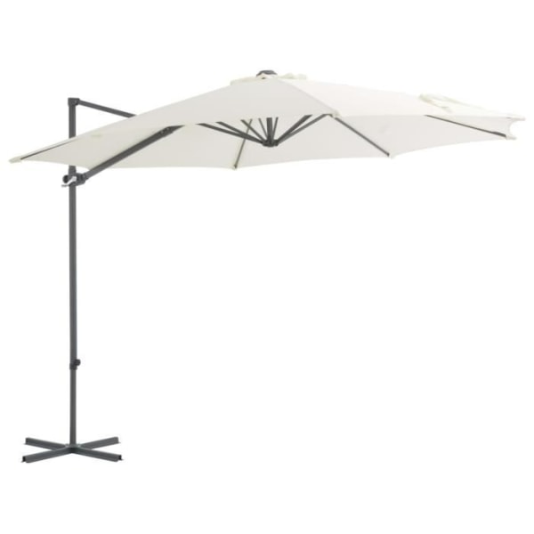 Fribärande parasoll med stålstång Sand 300 cm -BOHU