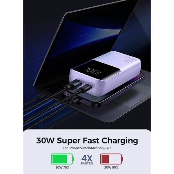 Joyroom JR-PBC06 Mini Extern Batteri 30W 10 000 mAh Lila