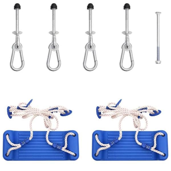 vidaXL Gungstolar med rep 2 st Blå 37x15 cm PE 92307 Blå