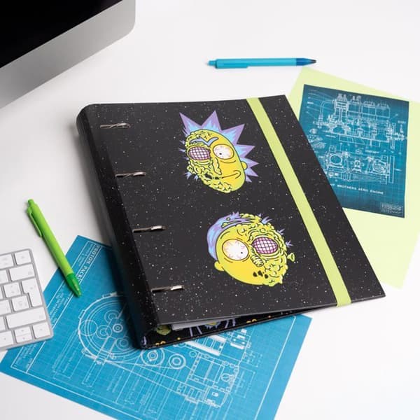 4-ring binder - ERIK EDITORES - Rick And Morty Mutant - Hård pärm 2 mm - Format 32 x 27,5 cm - Elastisk 9 mm