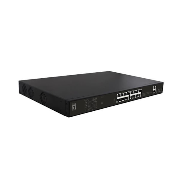 Ohanterad Gigabit Ethernet-nätverksswitch - LEVELONE GEP-2021 - 20 portar - Monteringsnät - 1U Svart