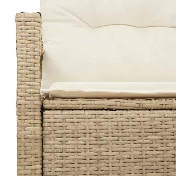 vidaXL Trädgårdssoffa med kudde 120 x 62 x 69 cm polyrotin 42006756