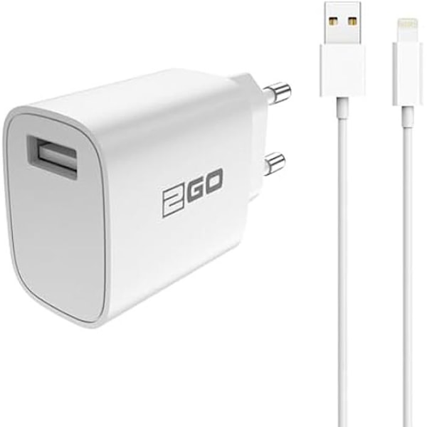 Kit USB-laddare 2GO - iPhone 5 till 12 Pro Max - USB-kabel - 2A - 5V - Dataöverföring