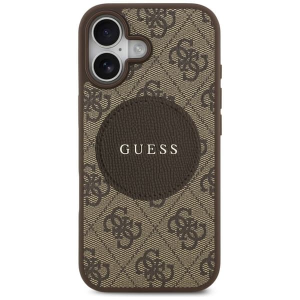 Coque Guess 4G Circle Classic Logo MagSafe för iPhone 17 - Brun Brun