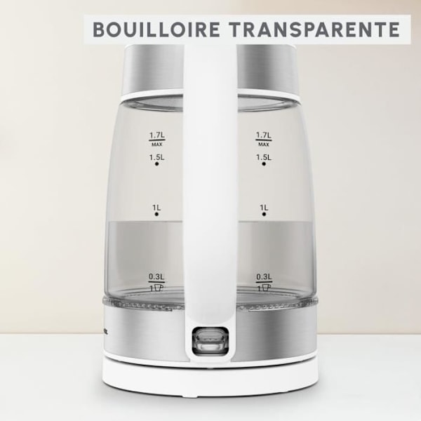Moulinex Elektrisk glas vattenkokare 1.7L Vit BY6R5130