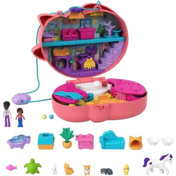 Polly Pocket - Calin Surprises Cat Bag - mini-universum docka - Blandat - Flerfärgad - 21 stycken - 4 år och över Flerfärgad