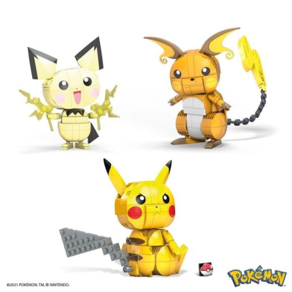 Mega Construx - Pokémon - Pikachu Evolution Trio Box - byggleksak - 7 år och +
