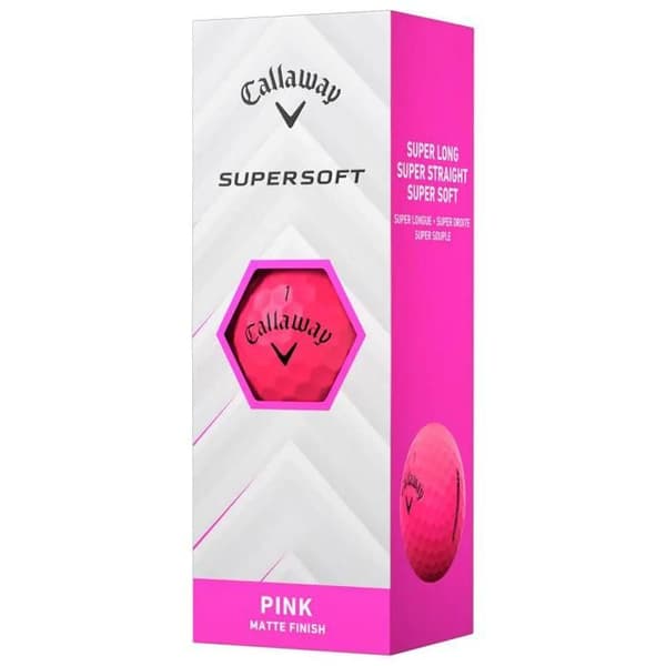 Låda med 12 Callaway Supersoft Rosa Golfbollar Ny rosa