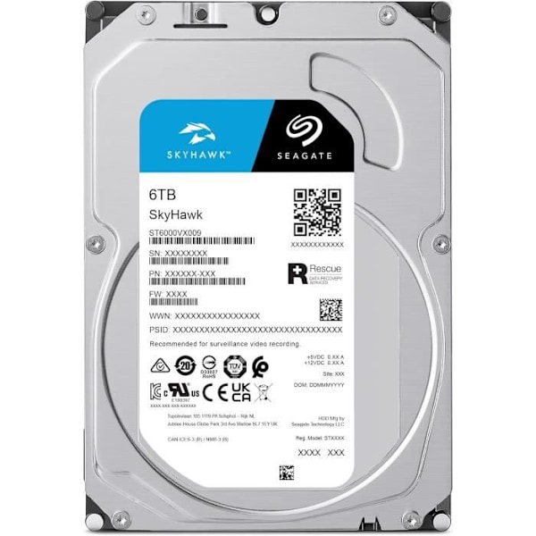 Intern HDD - SEAGATE - SkyHawk - 6To - 3.5 Tum - SATA 6Go/s