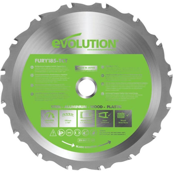 EVOLUTION Multimaterialblad 185 mm LAMFURY1 Grönt och grått