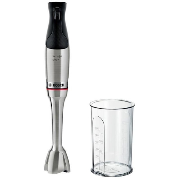 Bosch Haushalt Serie 6 ErgoMaster stavmixer 1200 W med mixer, BPA-fritt rostfritt stål, svart