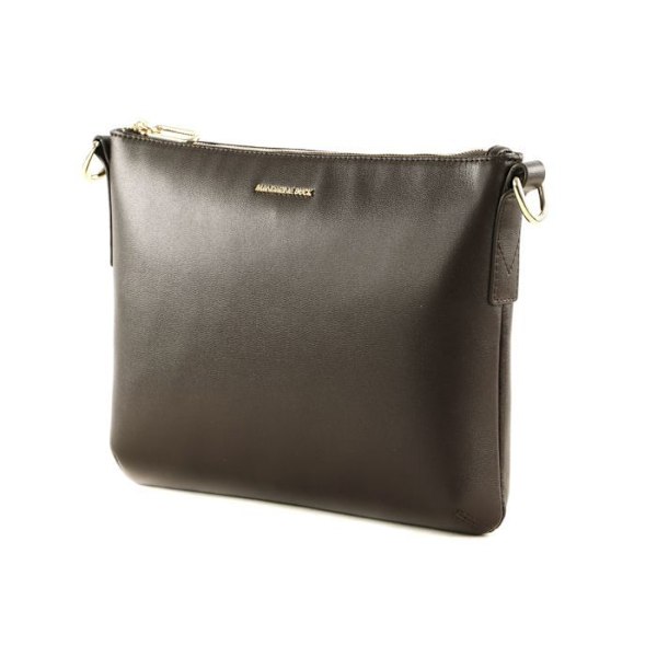 Axelväska - MANDARINA DUCK - Luna Pochette - Kalvskinn - Mörkbrun - 27x20x6 cm mörkbrun