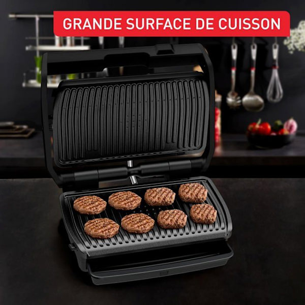 Kontaktgrill - Tefal - OptiGrill Elite GC750D - 2000W - Borstad svart rostfritt stål - Tillbehör ingår Borstad svart