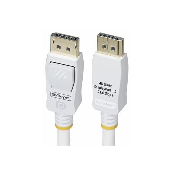 DisplayPort-kabel - STARTECH - 10 fot - Vit - VESA-certifierad - Med lås