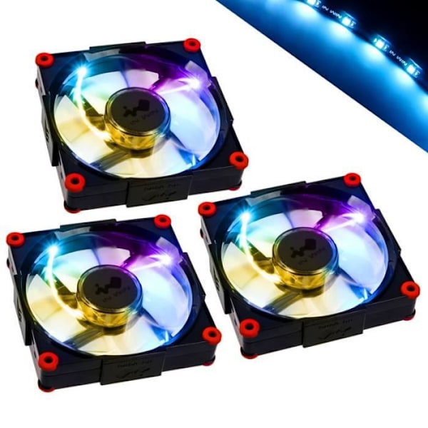 IN WIN Aurora RGB-LED-fläkt, 120 mm svart/röd 0,000000 Svart, Röd