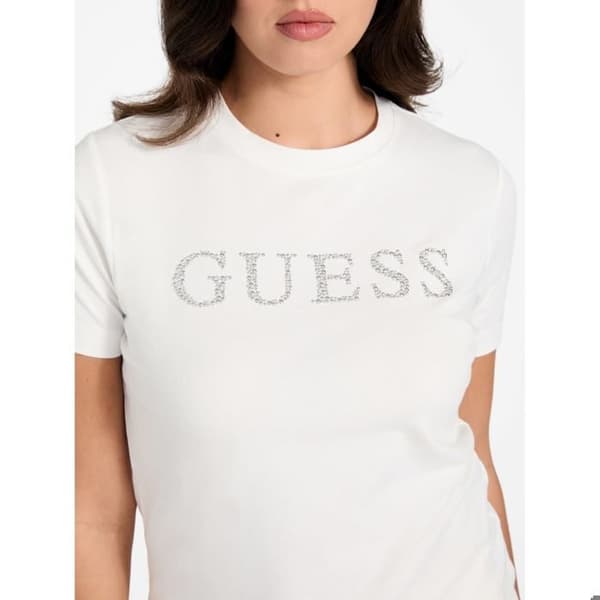 T-shirt dam Guess Octavia RN vit glam jag