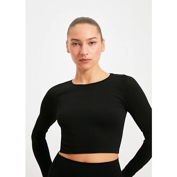 Blus - blus - skjorta Trendyol - TWOAW22BZ0448 - Svart Seamless Sports Shirt Damblus Svart XS