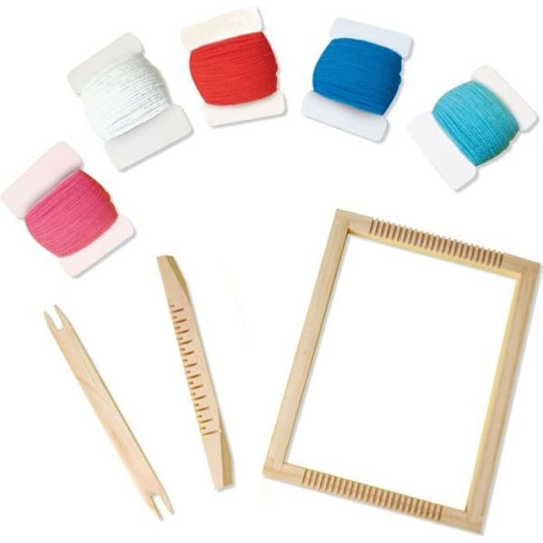 SES CREATIVE Weaving Set - Med garn i olika färger Flerfärgad