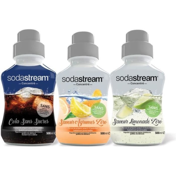 SODASTREAM 3009983 - Sats med 3 Sodastream-koncentrat utan socker - 500ml