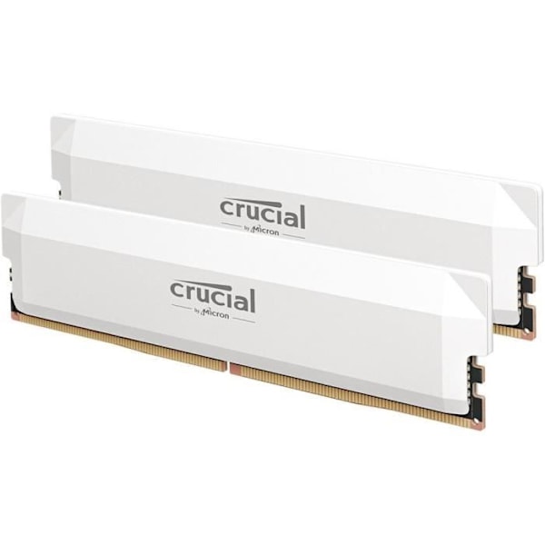 CRUCIAL Minne RAM DDR5 PRO - Överclocking Edition - Kit 64GB (2 x 32GO) - 6000 MT/s - CL40 - UDIMM - Vit