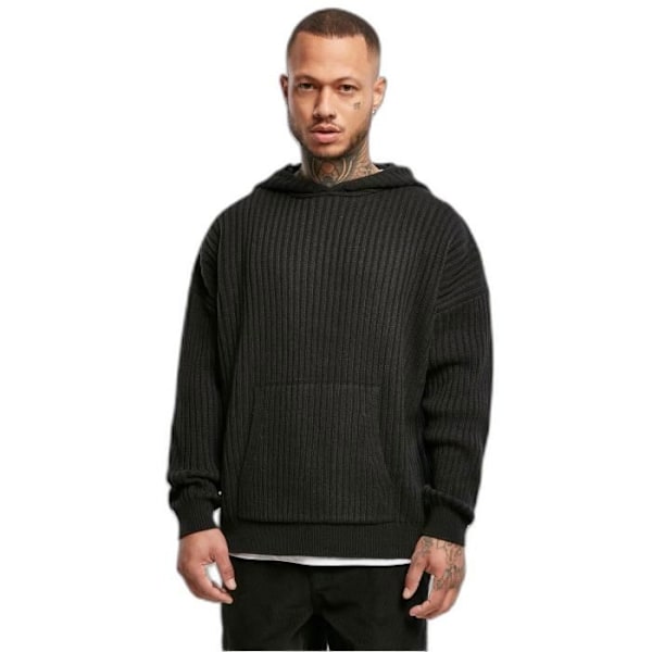 Urban Classics Stickad Hoodie - Svart - M Svart M