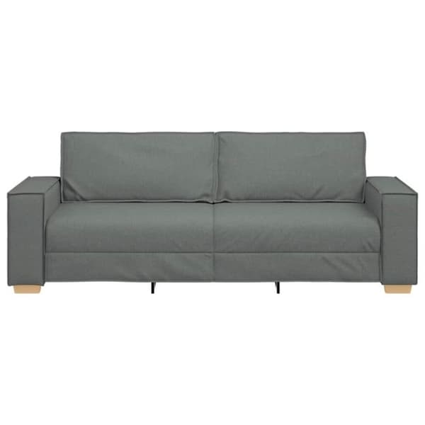 Soffa 3 platser - Mörkgrå - Tyg 100% polyester - Modern design - Mjuk komfort Mörkgrå