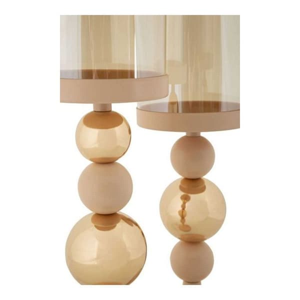 Metallljusstake Glaserad (2-pack) rosa och guld rosa/guld