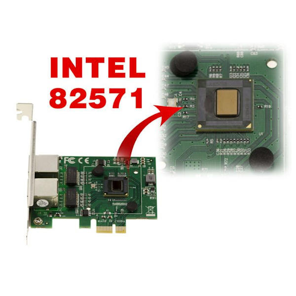 PCIe 2 portar RJ45 Dual LAN GIGABIT ethernet 10 100 1000 1G nätverkskontrollkort med Intel 82571 Chipset