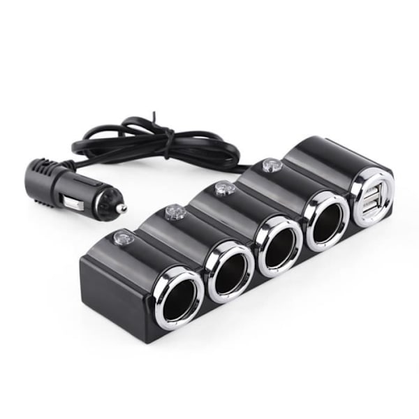 Cigarettändarutdelare - PNI - Tändare PNI 04 - 12V/24V - 4 utgångar - 2xUSB - LED Svart