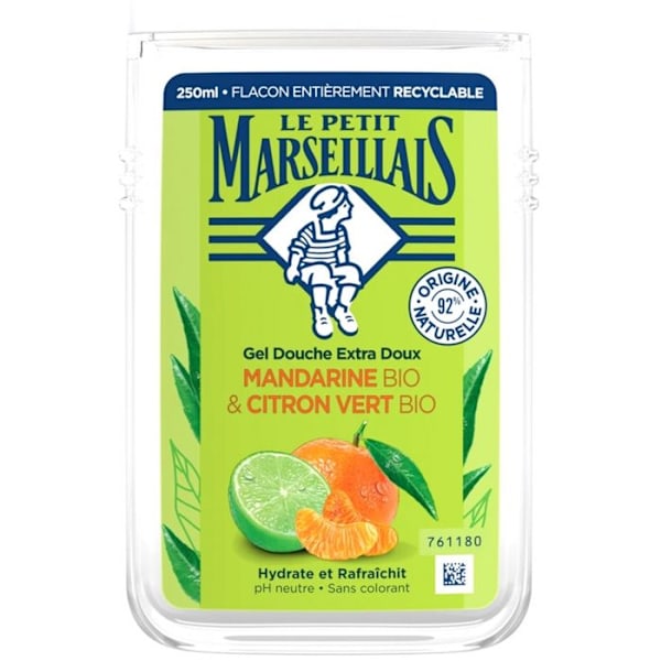 Duschkräm - LE PETIT MARSEILLAIS - Mandarin/Citron - Återfuktande och uppfriskande - 250 ml