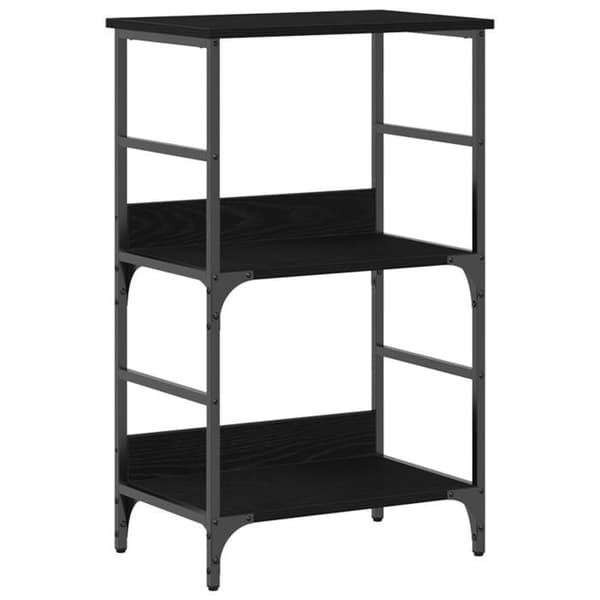 Bibliotek Chêne Noir 50x33x82 cm Ingenjörsträ och Stål