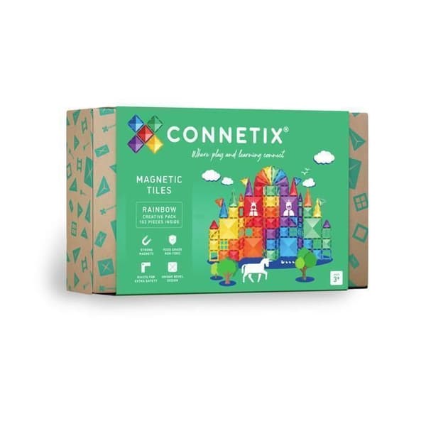 CONNETIX Byggplattor Magnetiska Regnbåge Kreativ Förpackning, 102 Bitar Regnbåge