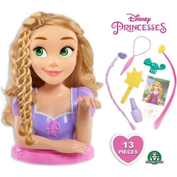 Disney Princess Rapunzel Deluxe Styling Head - Tillbehör ingår - För barn från 3 år och uppåt - Lila Flerfärgad