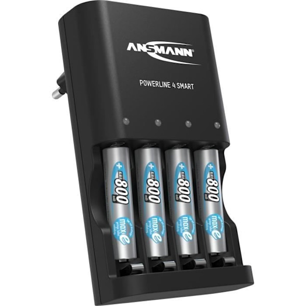Batteriladdare - ANSMANN - Universell - Automatisk - Modus Repair - Inkl. 4x AAA 800mAh
