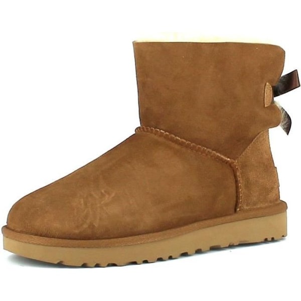 UGG Mini Bailey Bow II Boots - Dam - Läder - Brun kastanj 40