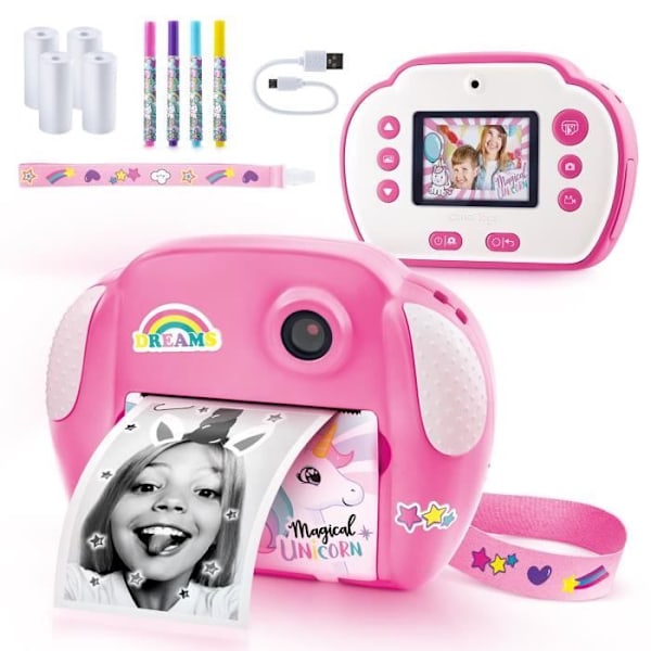 PHOTO CREATOR - Junior instant print kamera - Unicorn tema - CLK 013 - Canal Toys Rosa