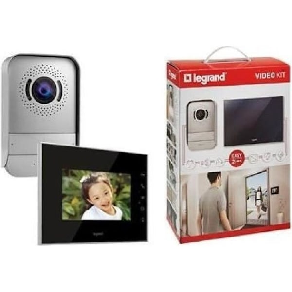 LEGRAND handsfree 2-tråds videointercom - 7-tums spegelfärgskärm - mörkerseende Grå